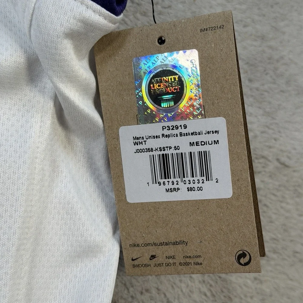 Nike Kansas State Wildcats Jersey Mens Medium White Basketball Dri-Fit #50